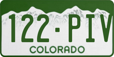 CO license plate 122PIV