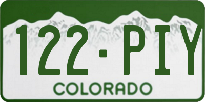 CO license plate 122PIY