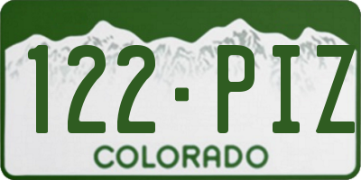 CO license plate 122PIZ