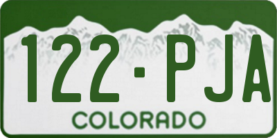 CO license plate 122PJA