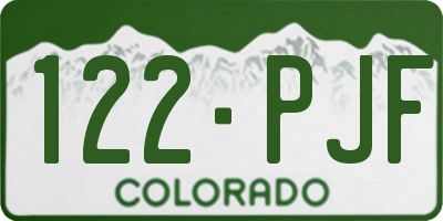 CO license plate 122PJF