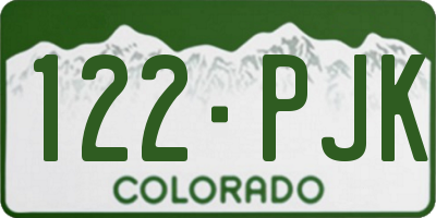 CO license plate 122PJK