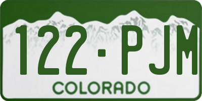 CO license plate 122PJM