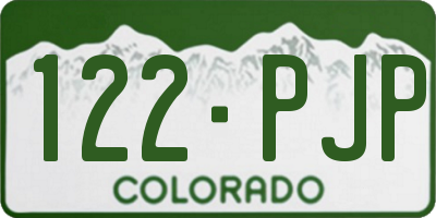 CO license plate 122PJP