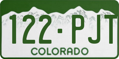 CO license plate 122PJT