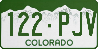 CO license plate 122PJV