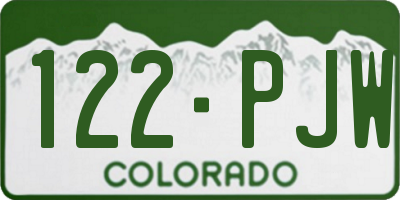 CO license plate 122PJW