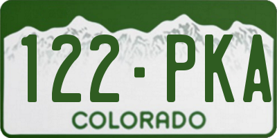 CO license plate 122PKA
