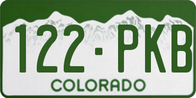 CO license plate 122PKB