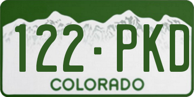 CO license plate 122PKD