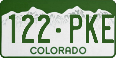CO license plate 122PKE