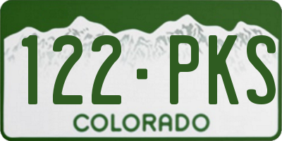 CO license plate 122PKS
