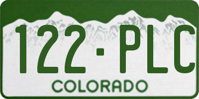 CO license plate 122PLC