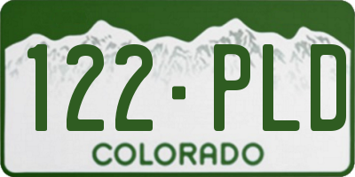 CO license plate 122PLD