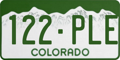 CO license plate 122PLE