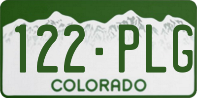 CO license plate 122PLG