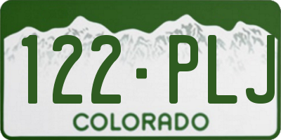 CO license plate 122PLJ