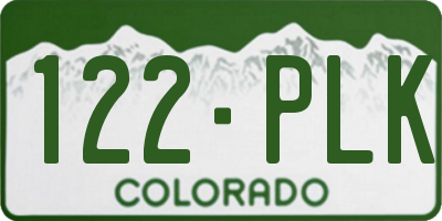 CO license plate 122PLK