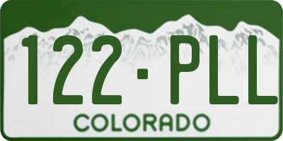 CO license plate 122PLL