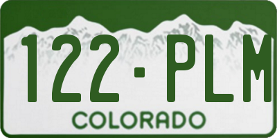 CO license plate 122PLM