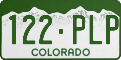 CO license plate 122PLP