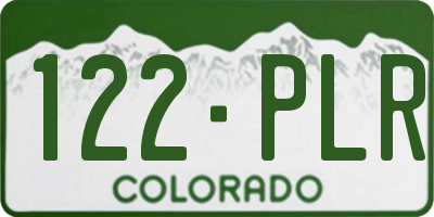 CO license plate 122PLR