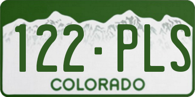 CO license plate 122PLS