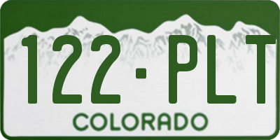 CO license plate 122PLT