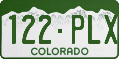 CO license plate 122PLX