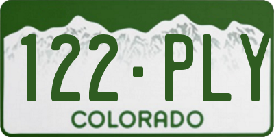 CO license plate 122PLY