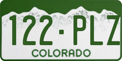 CO license plate 122PLZ