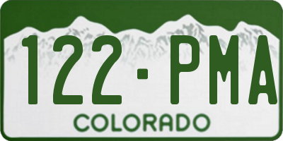 CO license plate 122PMA