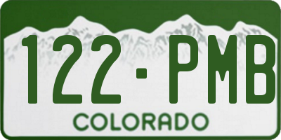 CO license plate 122PMB