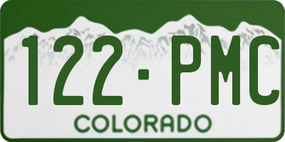 CO license plate 122PMC