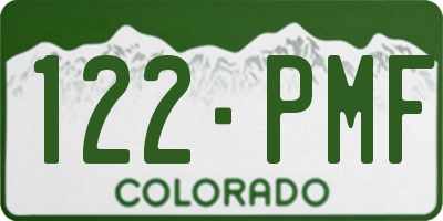 CO license plate 122PMF