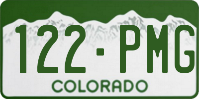CO license plate 122PMG
