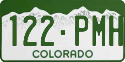 CO license plate 122PMH