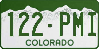 CO license plate 122PMI