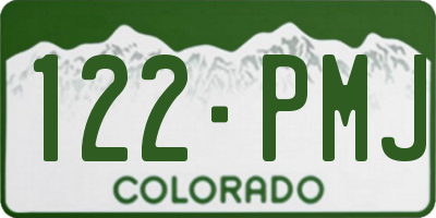 CO license plate 122PMJ