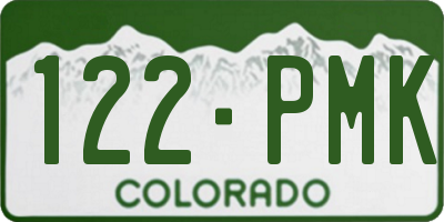 CO license plate 122PMK