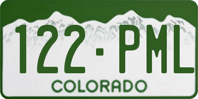 CO license plate 122PML