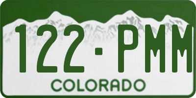 CO license plate 122PMM