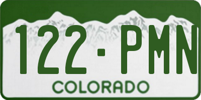 CO license plate 122PMN