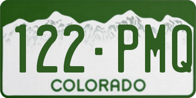 CO license plate 122PMQ