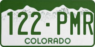 CO license plate 122PMR