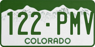 CO license plate 122PMV
