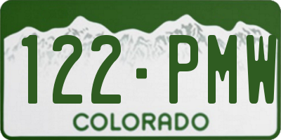 CO license plate 122PMW