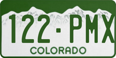CO license plate 122PMX