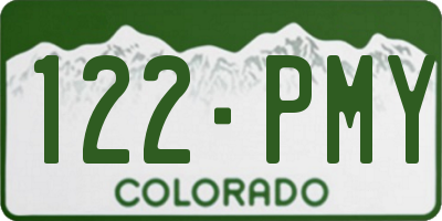 CO license plate 122PMY