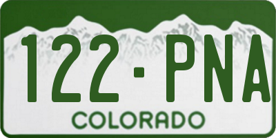CO license plate 122PNA